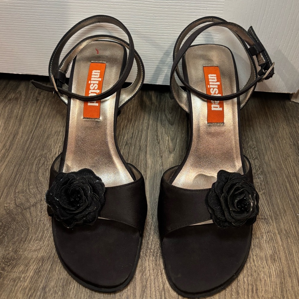 Unlisted Kenneth Cole Black Heels with Rose details
